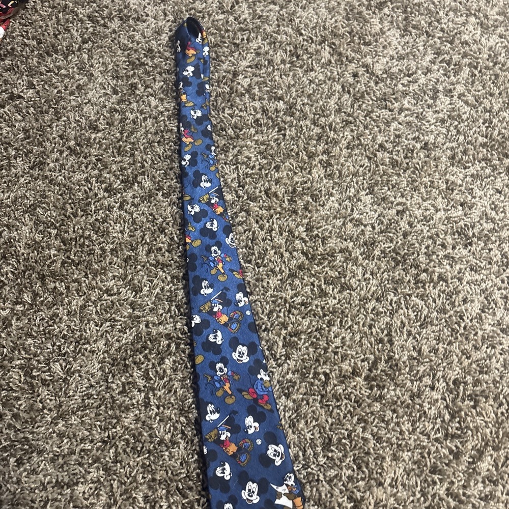 Disney Mickey Mouse Blue 100% Silk Golf Tie by Aspire - Picture 2 of 4